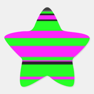 Hot-roze zwarte kleurrijke strippatroon ster sticker