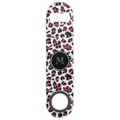 Hot-roze zwarte luipaard Dierafdrukken met Monogra Speed Flessenopener (Achterkant)