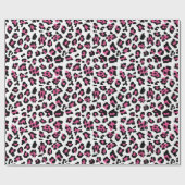 Hot-roze zwarte luipaard - Dierenpringspatroon Cadeaupapier (Vlak)