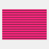 Hot-roze zwarte puntstrips inpakpapier vel (Voorkant 2)