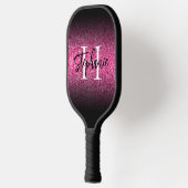 Hot-roze zwarte rand Ombre Monogramma Pickleball Paddle (Links)