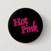 Hot Roze zwarte ronde knop Ronde Button 5,7 Cm (Voorkant)