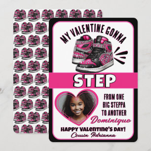 Hot Roze/Zwarte Sneaker Foto Classroom Valentijn Feestdagenkaart