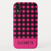 Hot-roze zwarte spelnaam Case-Mate iPhone case (Achterkant)