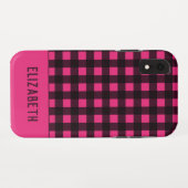 Hot-roze zwarte spelnaam Case-Mate iPhone case (Achterkant (horizontaal))