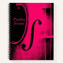 Hot-roze zwarte Violin Lesson Practice Journal