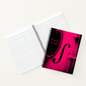 Hot-roze zwarte Violin Lesson Practice Journal Notitieboek (Binnen)