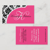 Hot-roze zwarte Visitekaartjes (Voorkant / Achterkant)