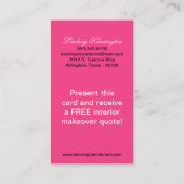 Hot-roze zwarte Visitekaartjes (Achterkant)