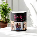 Hot Roze Zwarte Vrienden 3 Foto Vriendschap Collag Koffiemok<br><div class="desc">Vier je speciale band met de Hot Pink Friends 3 Photo Friendship Collage Coffee Mok. Deze levendige mok toont een collage van drie gekoesterde foto's, het vastleggen van onvergetelijke momenten met je beste vrienden. Het hete roze ontwerp voegt een leuke en stijlvolle touch toe, waardoor het een opvallend stuk is...</div>