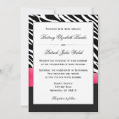 Hot-roze zwarte witte Zebra Kaart (Achterkant)