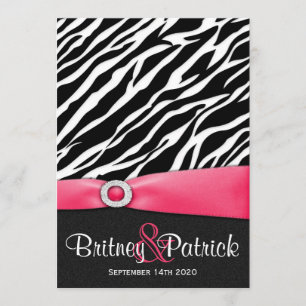 Hot-roze zwarte witte Zebra Kaart