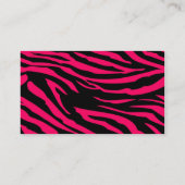 Hot-roze zwarte zebra Afdrukapparaat Visitekaartje (Achterkant)