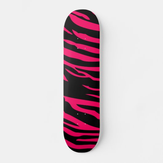 Hot-roze zwarte zebra Afdrukken Dierlijk kambord Skateboard (Voorkant)