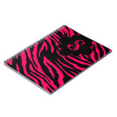 Hot-Roze Zwarte Zebra Afdrukken Dierlijk Notitiebo Notitieboek (Linkerzijde)