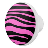 Hot-roze zwarte Zebra - Dierenprinter Keramische Knop (Rechts)