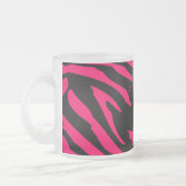 Hot Roze Zwarte Zebra Frosted Glass Coffee Mok Cup (Links)