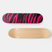 Hot Roze Zwarte Zebra Print Dier Mini Skateboard (Horizontaal)