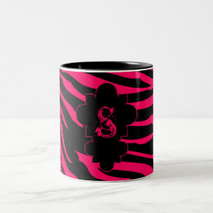 Hot Roze Zwarte Zebra Print Dierlijke Koffie Mok C