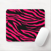 Hot Roze Zwarte Zebra Print Gepersonaliseerde Mous Muismat (Met muis)
