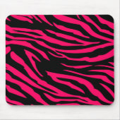 Hot Roze Zwarte Zebra Print Gepersonaliseerde Mous Muismat (Voorkant)