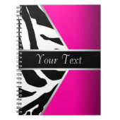Hot Roze Zwarte Zebra Spiral Notitieboek (Voorkant)