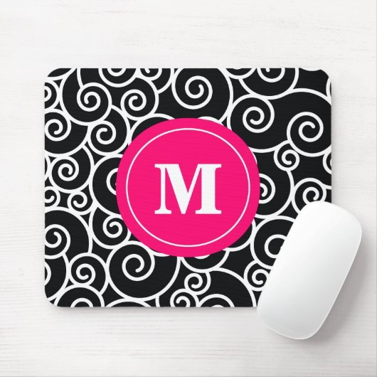 Hot-roze zwarte-zwembad Muismat. Muismat (Met muis)