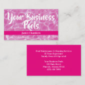 Hot roze zwembad foto visitekaartje (Voorkant / Achterkant)
