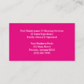 Hot roze zwembad foto visitekaartje (Achterkant)