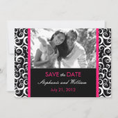 Hot-roze zwenkfoto Opslaan datum Save The Date (Voorkant)