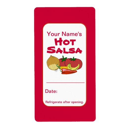 Hot Salsa Gepersonaliseerde Jar Stickers Voeg Jouw (Voorkant)