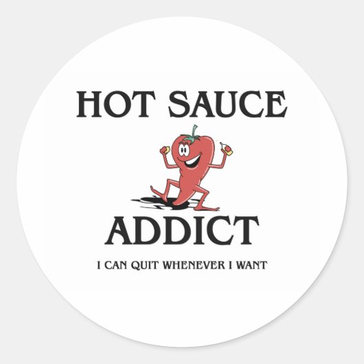 Hot Sauce Addict Ronde Sticker (Voorkant)