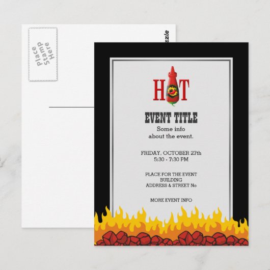 Hot Sauce Bottle Briefkaart (Voorkant / Achterkant)