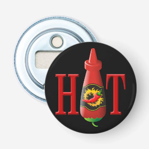 Hot Sauce Bottle Button Flesopener