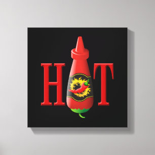 Hot Sauce Bottle Canvas Afdruk