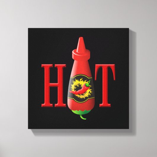 Hot Sauce Bottle Canvas Afdruk (Voorkant)