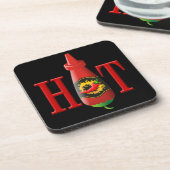 Hot Sauce Bottle Drankjes Onderzetter (Linkerzijde)