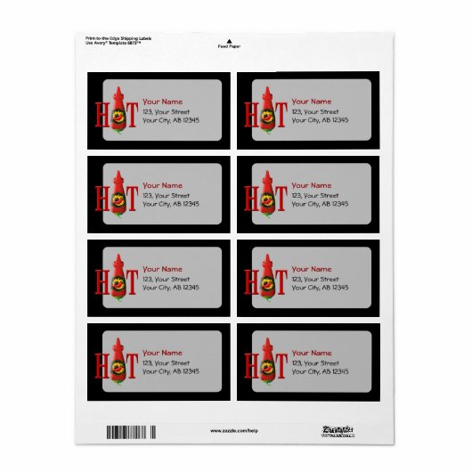 Hot Sauce Bottle Etiket (Full Sheet)