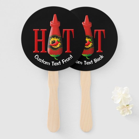 Hot Sauce Bottle Handwaaier (Voorkant en achterkant)