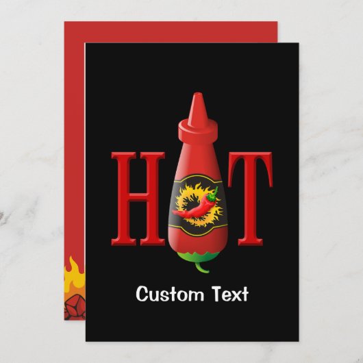 Hot Sauce Bottle Kaart (Voorkant / Achterkant)
