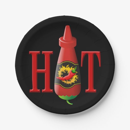 Hot Sauce Bottle Papieren Bordje (Voorkant)