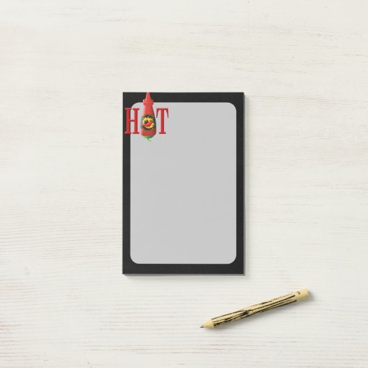 Hot Sauce Bottle Post-it® Notes (Op bureau)