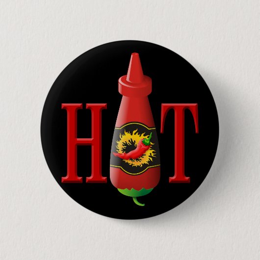 Hot Sauce Bottle Ronde Button 5,7 Cm (Voorkant)