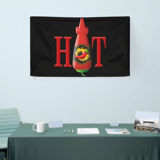 Hot Sauce Bottle Spandoek (Beurs)