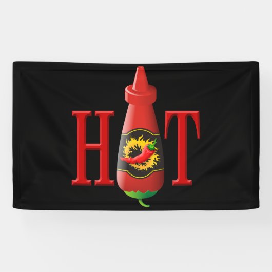 Hot Sauce Bottle Spandoek (Horizontaal)