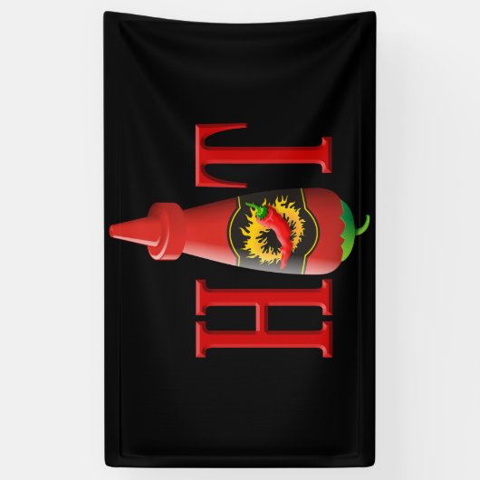 Hot Sauce Bottle Spandoek (Verticaal)