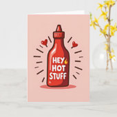 Hot Sauce Hey Hot Stuff Card Kaart (Gele Bloem)