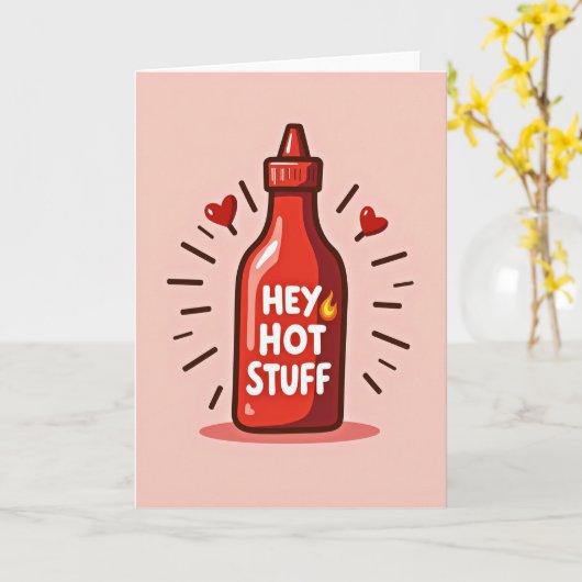 Hot Sauce Hey Hot Stuff Card Kaart (Gele Bloem)