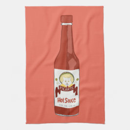 HOT SAUCE kat met maracas en sombrero red Theedoek