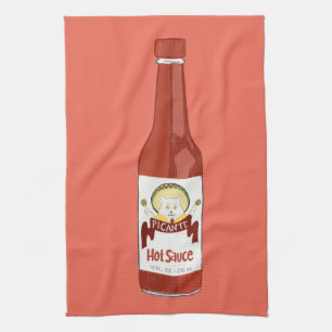 HOT SAUCE kat met maracas en sombrero red Theedoek